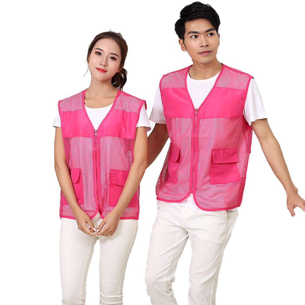 Hestic Sports Wear Customized Black Reflective Safety Vest Company Logo With Pockets Custom Color Fluorescent Visibility Work Class 2 Safety Vest